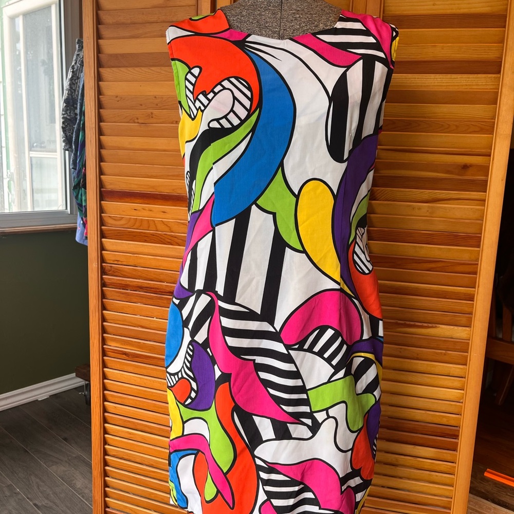 Bold, Handmade Multi-Color Sleeveless Shift Dress